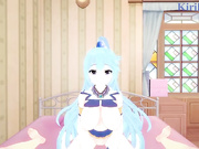 Aqua and I have intense sex in the bedroom. - KonoSuba POV Hentai