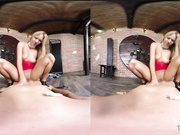 Tattooed Blonde sucking and fucking you in Virtual Reality