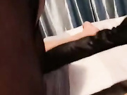 性感骚货TS小猪宝操直男，还把自己漂亮老婆贡献出来 美妖在后边操，直男跟老婆舌吻揉胸 可怜了美女 没人操她！