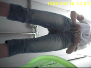 超男双镜头167七分裤鹅蛋脸美女,黑内裤包着小粉缝