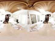 Hot Asian slut makes a footjob and suck your cock